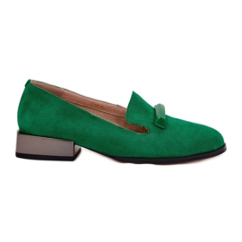 S.Barski Women's suede shoes with an ornament LZ51-505 Green