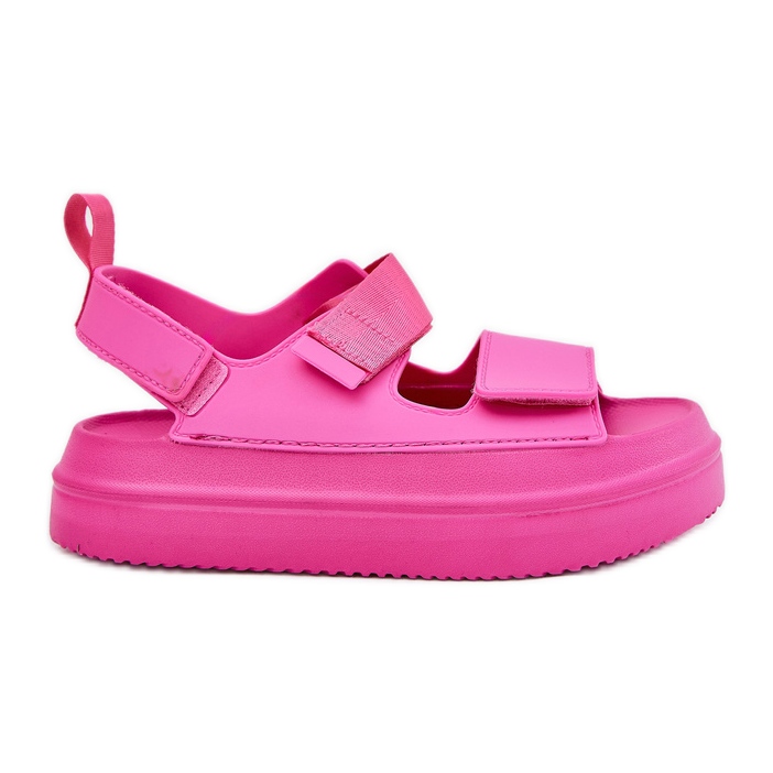 Inna Women's sandals on the platform with Velcro fuchsia pink