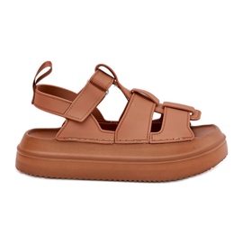Inna Women's sandals on Camel platform brown