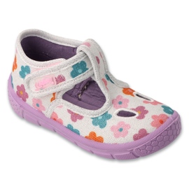 Befado children's slippers 630p020 with flowers beige Befado children's slippers 630p020 with flowers beige