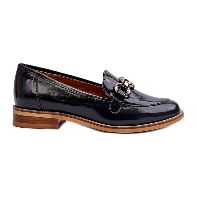 Laura Messi 2760 navy blue leather leather varnished loafers Laura Messi 2760 navy blue leather leather varnished loafers