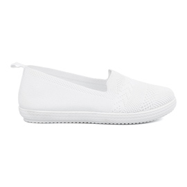 Shelvt White slid sneakers with a flexible upper