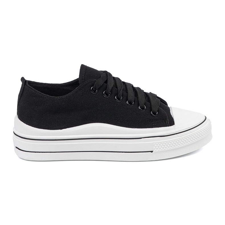 Shelvt Women's black sneakers with a white sole Shelvt Women's black sneakers with a white sole