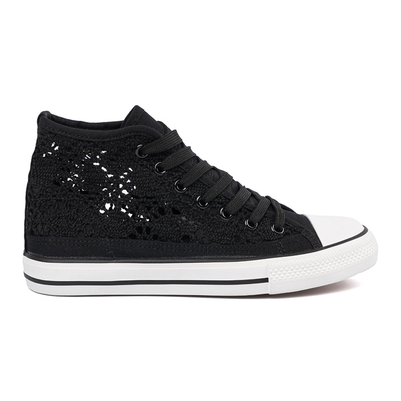 Shelvt Openwork black sneakers high