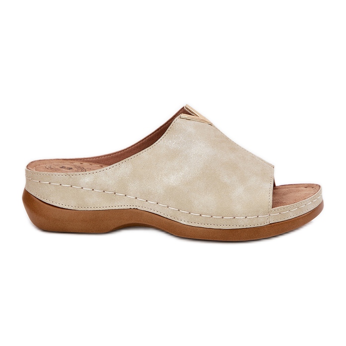 EVento Comfortable women's golden wedges EVento Comfortable women's golden wedges