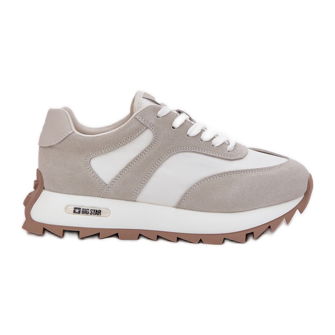 Suede sneakers on the Women's Big Star RR274896 Women's Platform Hi-Polish System Biało-Share white Suede sneakers on the Women's Big Star RR274896 Women's Platform Hi-Polish System Biało-Share white