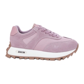 Suede sneakers on the Women's Big Star RR274900 Women's Platform Hi-Polish Violet System purple