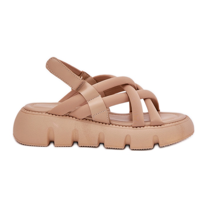 Inna Women's sandals on the platform with beige stripes