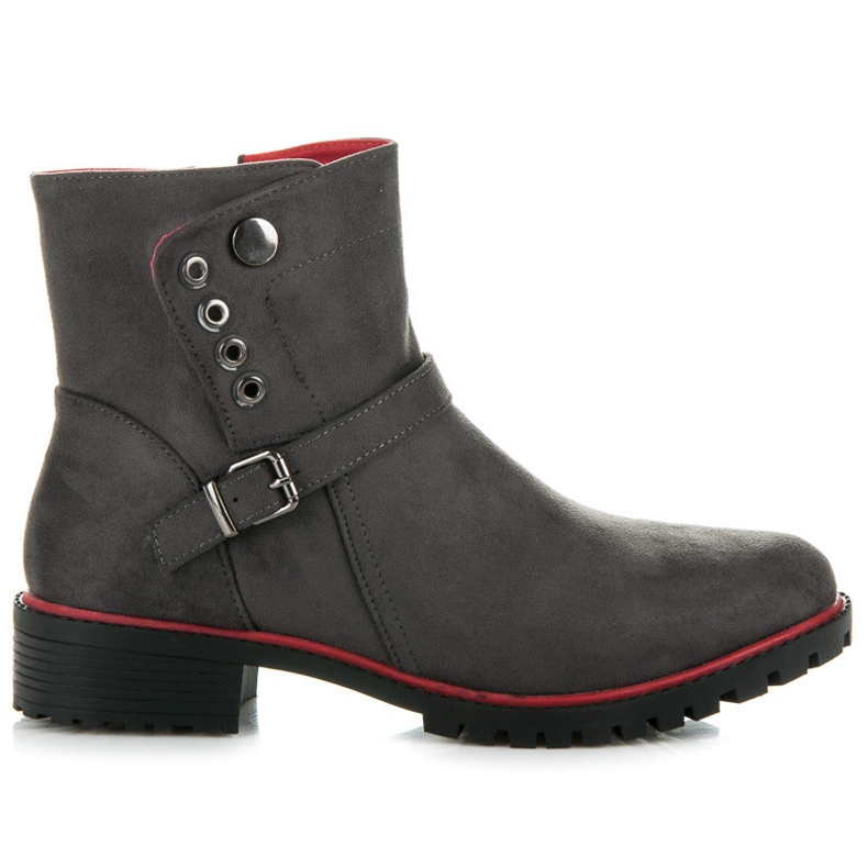 Seastar Suede Booties With A Zipper grey