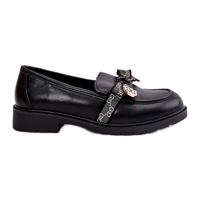 Women's Loafers With Bow S.Barski HY42-331 Black