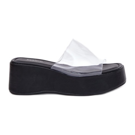Inna Women's slippers with a transparent black wedge belt