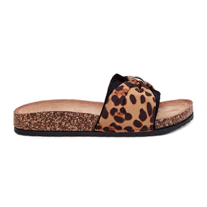 Inna Women's flip flops on the cork platform leopard brown
