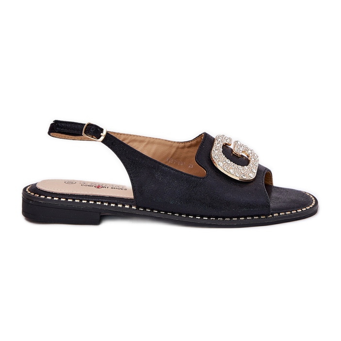 S.Barski Women's sandals with a decorative detail S. Barski KV51-081 black