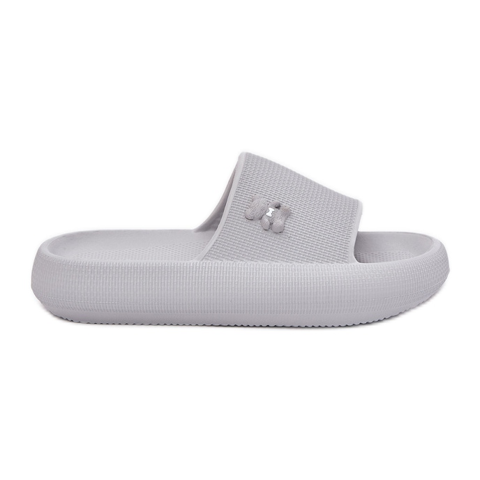 Women's foam flip flops on the platform with a Vinceza teddy bear 75210 gray grey