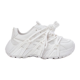 Women's sneakers with double lacing white