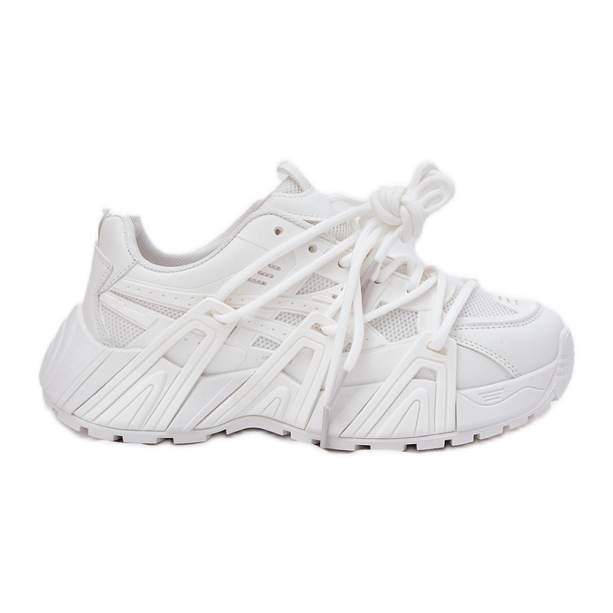 Women's sneakers with double lacing white