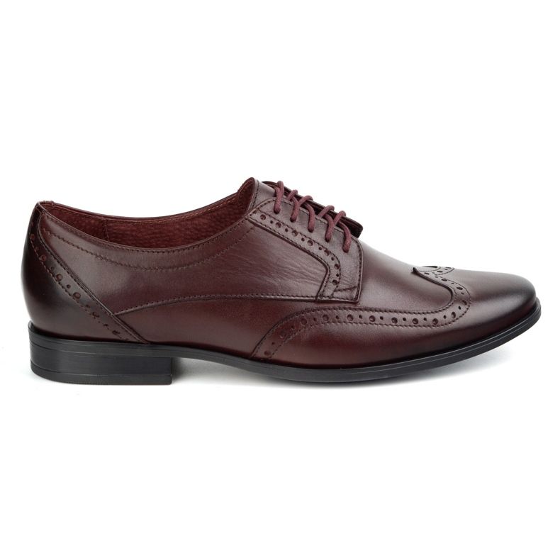 Olivier Men's brogs leather shoes - model 1023 cherry red Olivier Men's brogs leather shoes - model 1023 cherry red