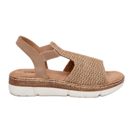 EVento Women's sandals with beige and gold braid