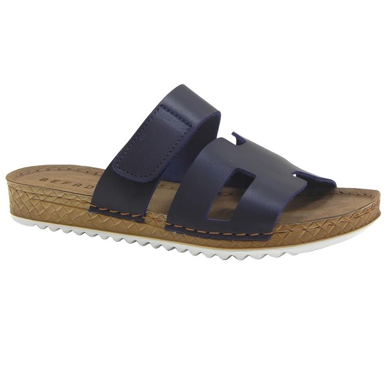 Befado Women's Leather Slippers 158D297 Navy blue