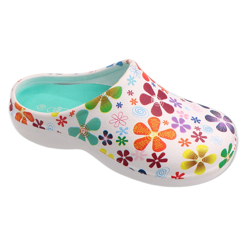 Dr.orto Befado Women's foam slippers 54D110 with flowers white Dr.orto Befado Women's foam slippers 54D110 with flowers white