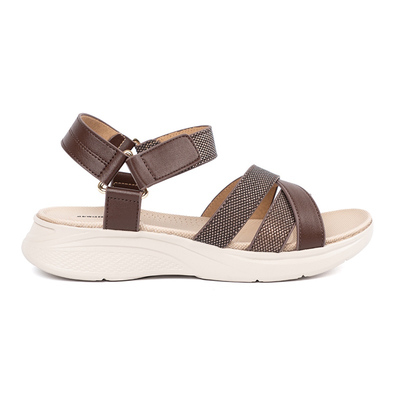 Sergio Leone Brown sandals on a white platform Sergio Leone Brown sandals on a white platform