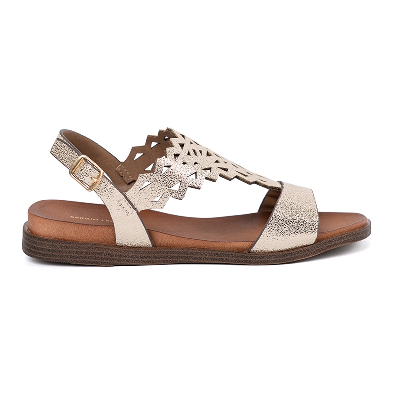 Sergio Leone Gold sandals with openwork decorations golden