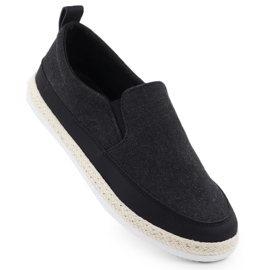 Nowacki Men's shoes espadrilles slipped in black 0017-t