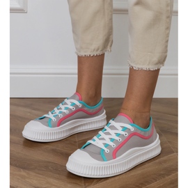 Gray women's sneakers on the platform grey