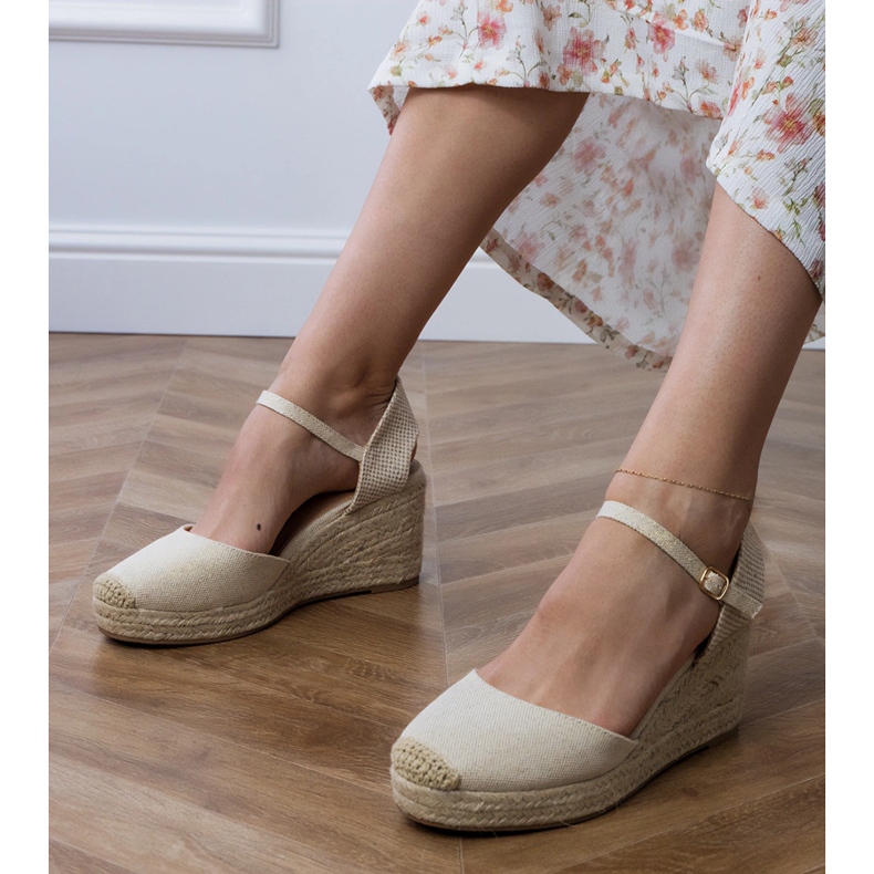 Beige sandals espadrilles on wedge Beige sandals espadrilles on wedge