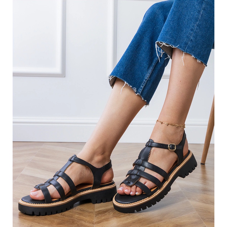 Black sandals with a buckle Black sandals with a buckle