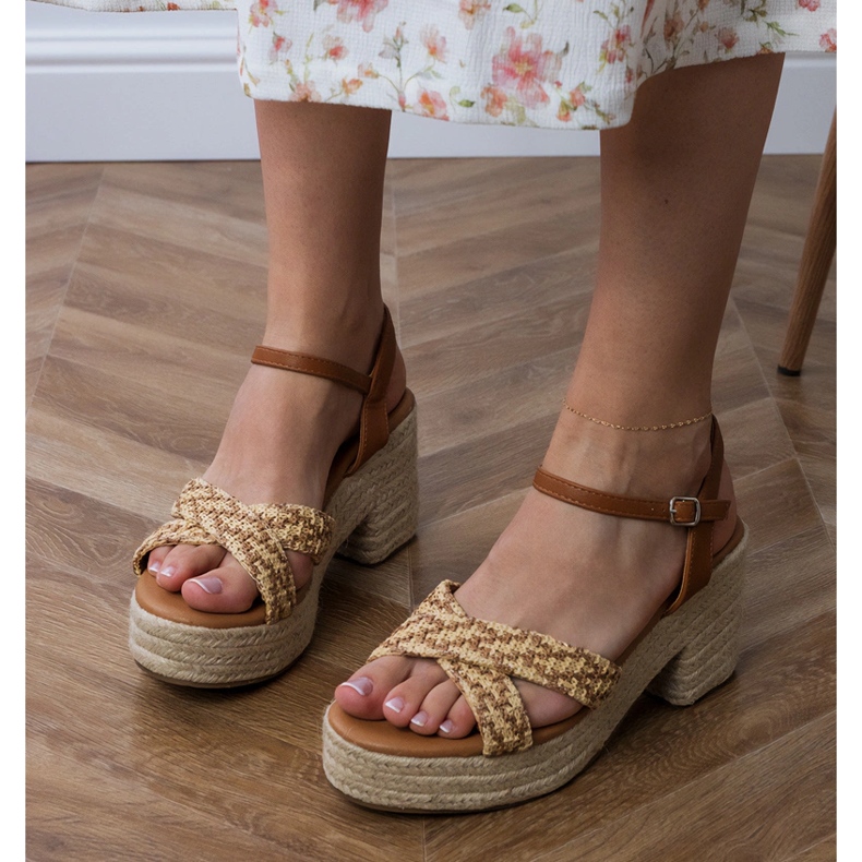 Brown sandals wreated on the post Brown sandals wreated on the post