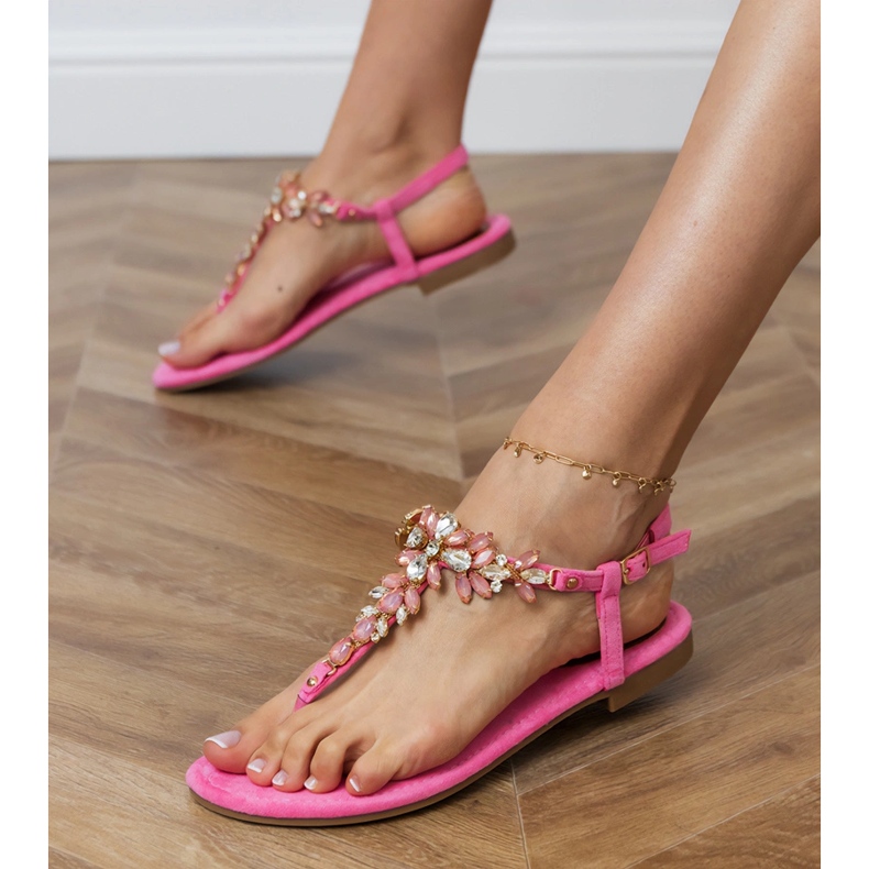 Pink Sandals Japanese with crystals