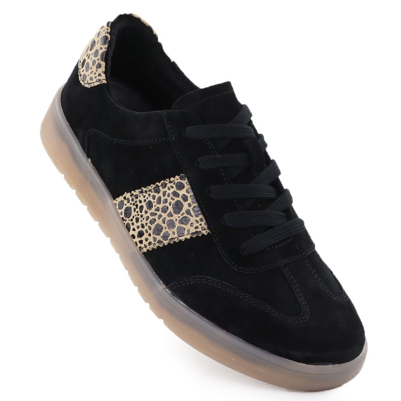 Women's leather sports with leopard print. Filippo dp6770 black Women's leather sports with leopard print. Filippo dp6770 black