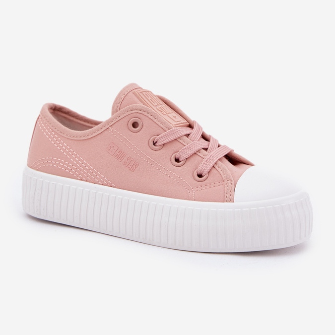 Big star rr374011 pink lace -up sneakers