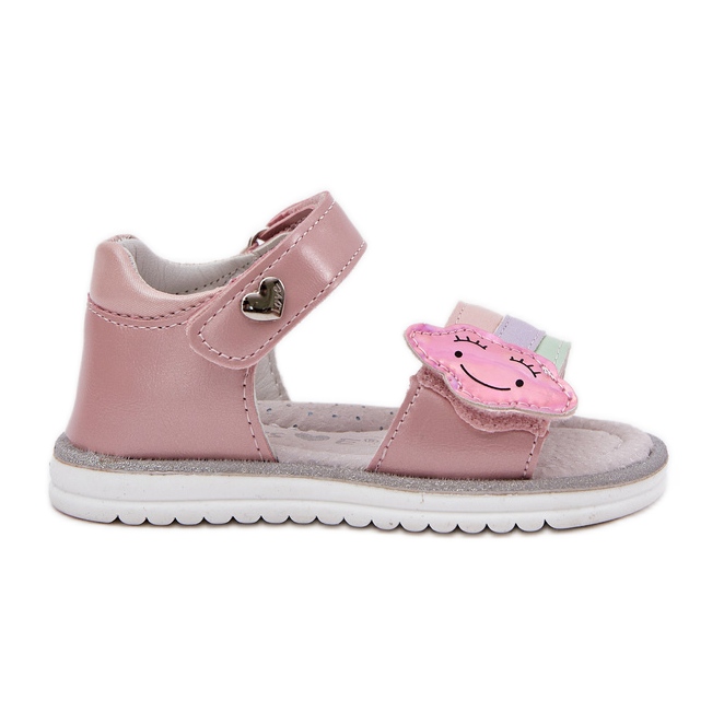EVento Children's sandals fastened with pink Velcro