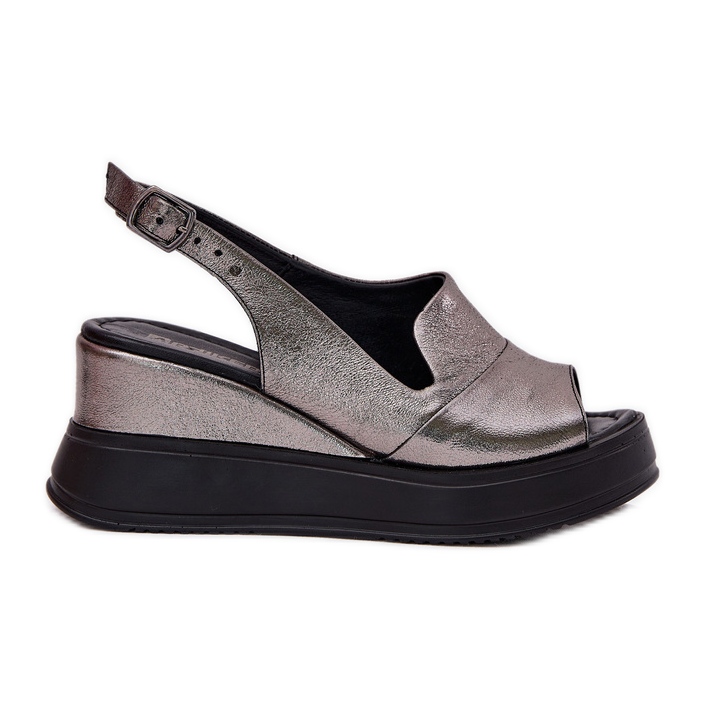 Women's leather sandals for ancient Artiker 54C0402 graphite silver Women's leather sandals for ancient Artiker 54C0402 graphite silver