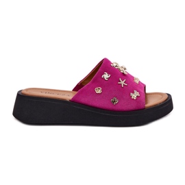 Women's suede flip flops with Vinceza 66741 FUKSJA pink Women's suede flip flops with Vinceza 66741 FUKSJA pink