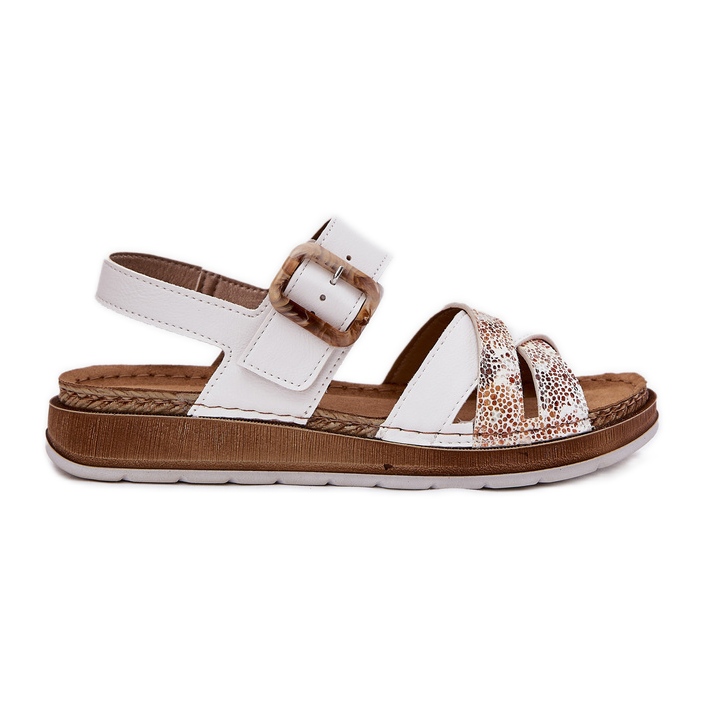 Women's sandals with inblu gs000056 white buckle