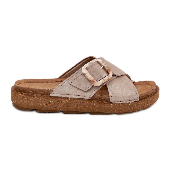 Women's flip flops with inblu Ed000025 beige