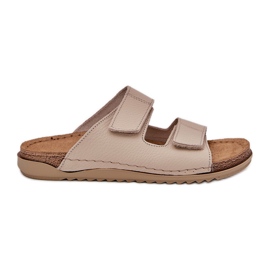 Women's leather slippers inblu aa0005g beige