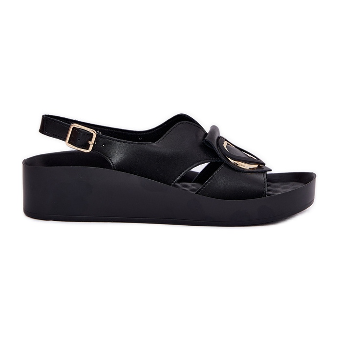 S.Barski Women's leather sandals on wedge S. Barski KV51-031 black S.Barski Women's leather sandals on wedge S. Barski KV51-031 black