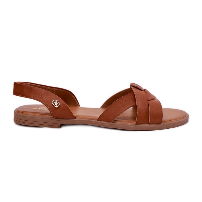 EVento Camel's flat sandals with eco leather eco leather brown EVento Camel's flat sandals with eco leather eco leather brown
