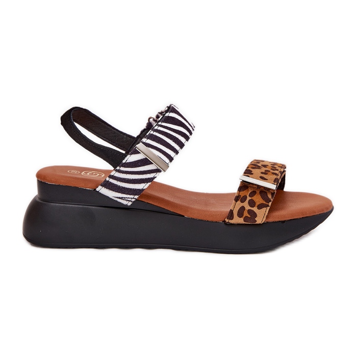 Women's sandals for wedges leopard and brown zebra Women's sandals for wedges leopard and brown zebra