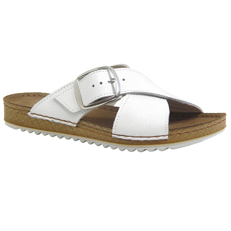 Befado Women's Leather Slippers 158D295 White Befado Women's Leather Slippers 158D295 White