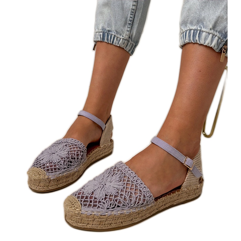 Openwork Espadrilles purple sandals violet Openwork Espadrilles purple sandals violet