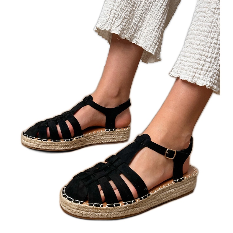 Black sandals Espadrilles Gladiator from Ekozamszu Black sandals Espadrilles Gladiator from Ekozamszu