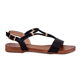 S.Barski Women's flat sandals with stripes S. Barski KV51-120 black