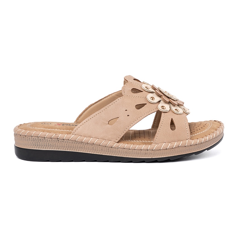 Seastar Pink women's slippers with a decorative flower