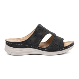 Seastar Black comfortable cut -out flip flops
