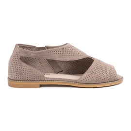 Goodin Dark -tone flat openwork sandals beige